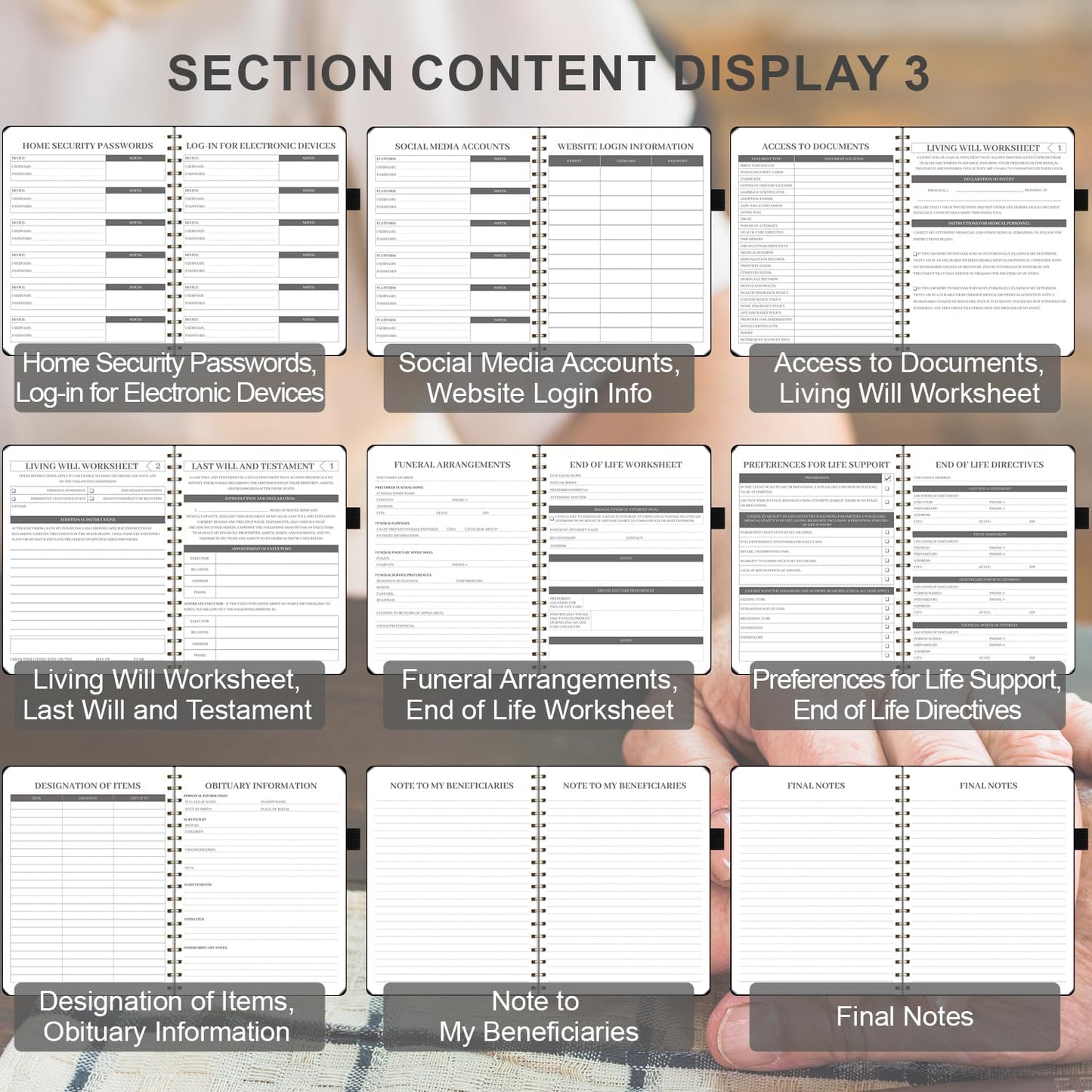 Cabos Shop : End of Life Planner – Estate Planning & Important Information Organizer | Final Wishes & Legacy Workbook